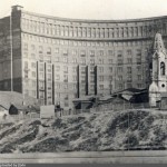 Колокольня церкви Благовещения на Бережках и "дом архитекторов". 50-е годы